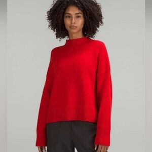 Lululemon  Red Brushed Cotton Merino Blend Mockneck US.4 (XS/S)